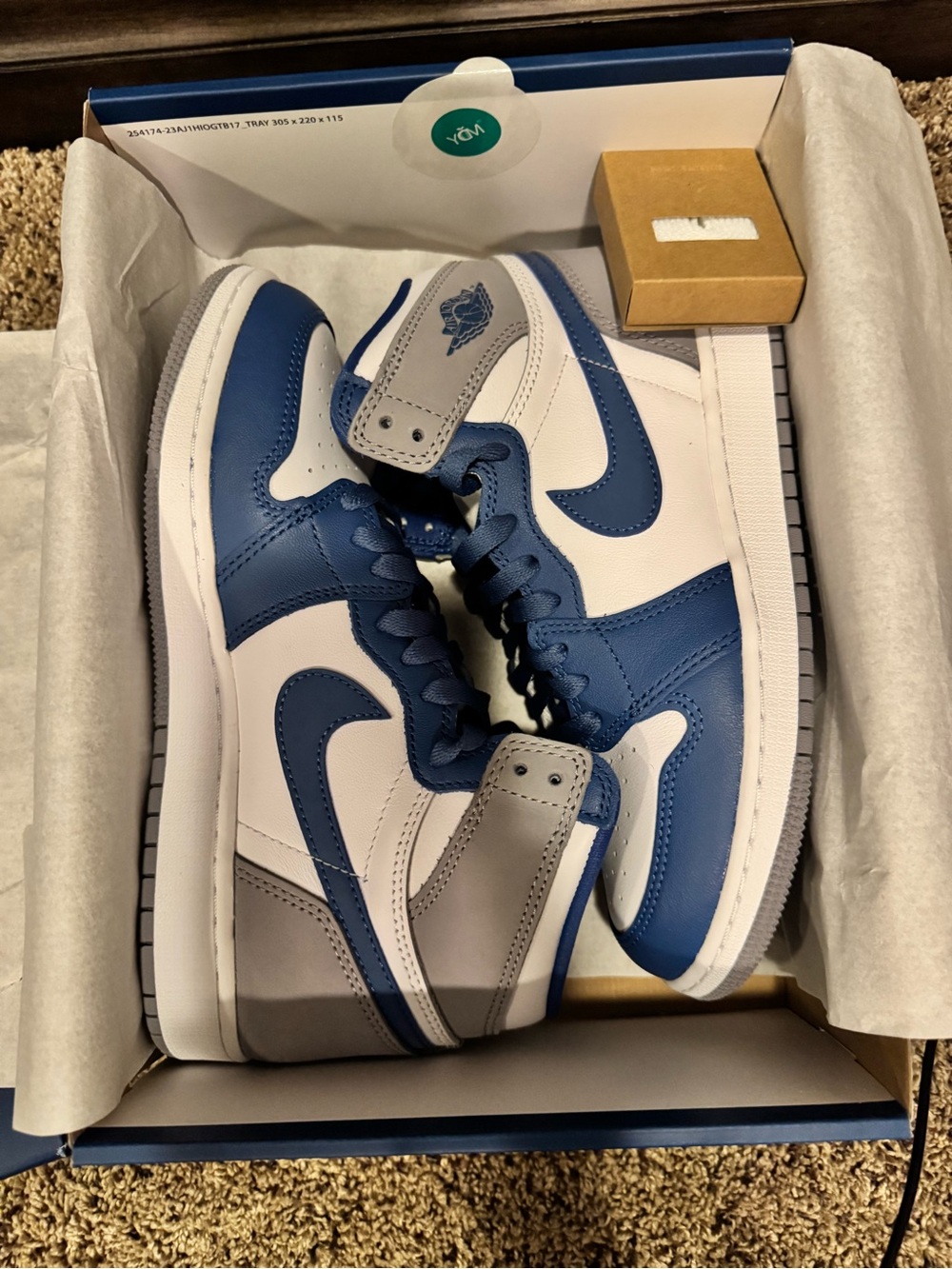 AIR JORDAN 1 RETRO HIGH OG Jordan Mid-Top Sneakers - White / Blue / Gray